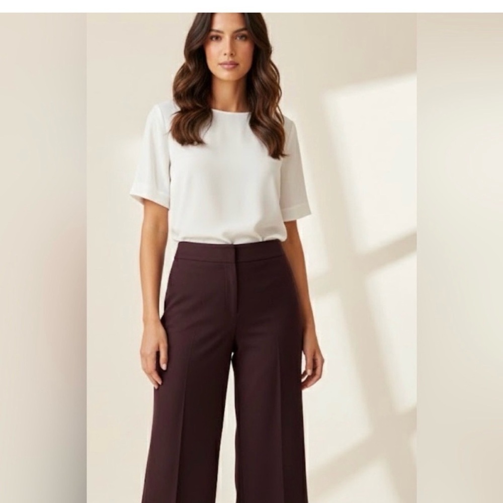St. John Burgundy wine maroon Trousers Dress pants Sz 10 made of imported fabric